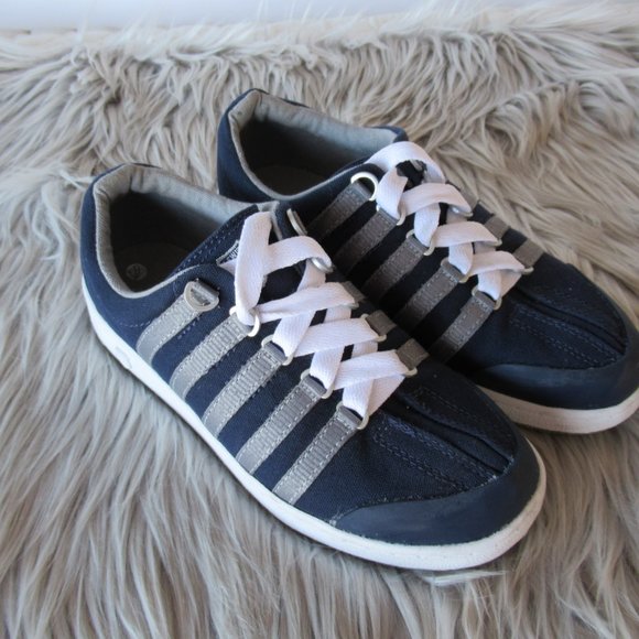 K-Swiss Court Pro Blue & White Shoes 2.5 - Picture 2 of 11